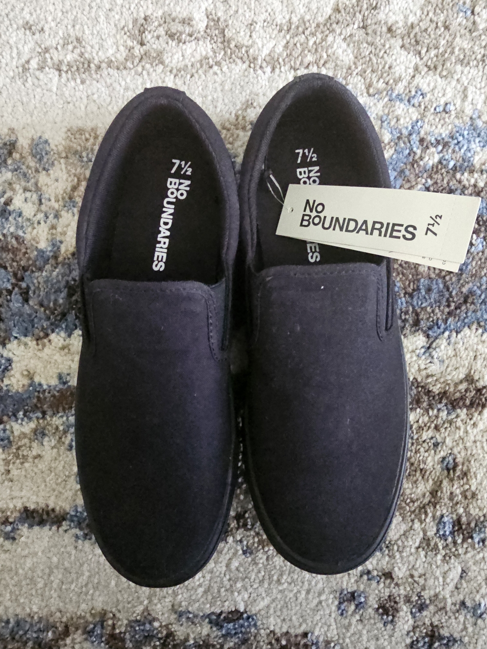 No Boundaries Black Slip-On Canvas Sneakers